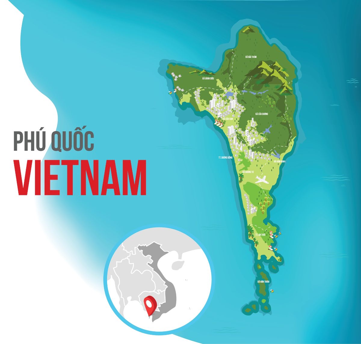 Mapa a poloha ostrova Phu Quoc