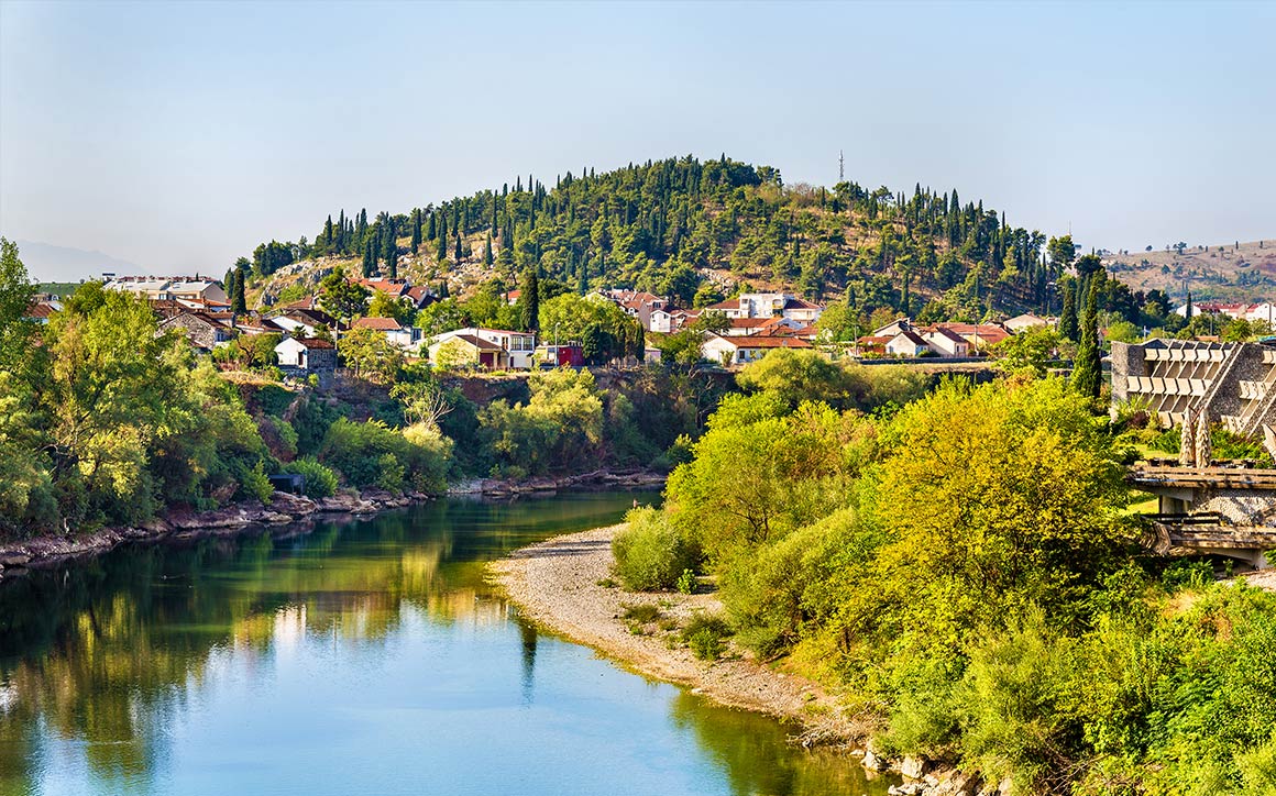 Řeka Morača v Podgorici