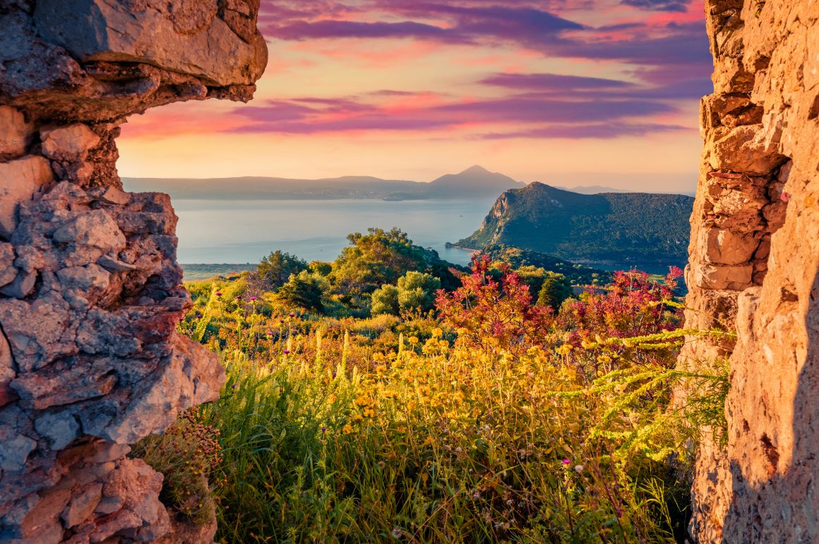 Výhled z pevnosti Neo Navarino