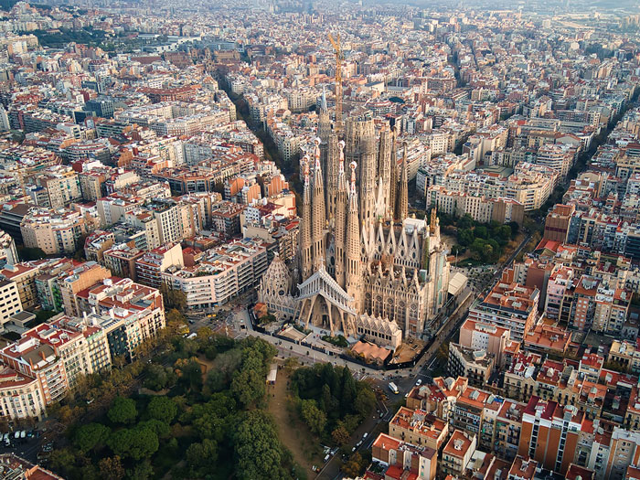 Sagrada Família z letadla