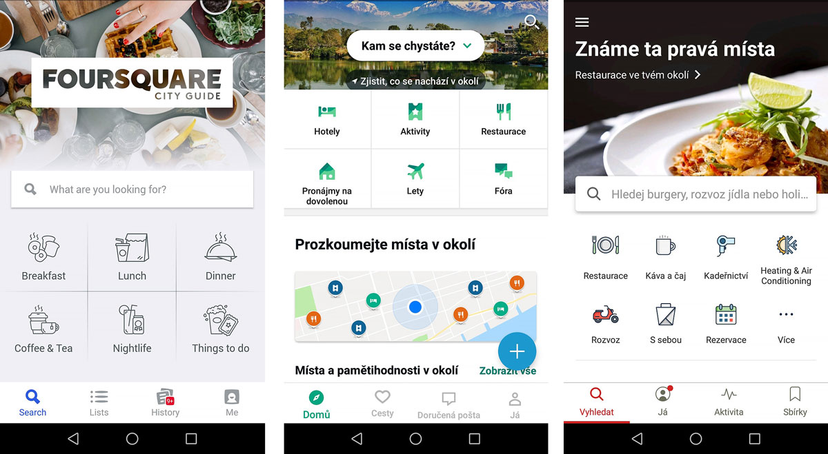 Foursquare, TripAdvisor, Yelp: poradí nejlepší podniky a aktivity